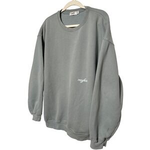 Mayfair Empathy Print‎ Oversized Crew Neck Sweatshirt Green Sz L/XL Retail: $128